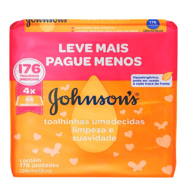 Encontraproduto.com.br - Toalha Umedecida Johnson`S Limpeza E Suavidade Lv4 Pg3 C/44