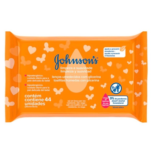 Encontraproduto.com.br - Toalha Umedecida Johnson`S Limpeza E Suavidade Lv4 Pg3 C/44