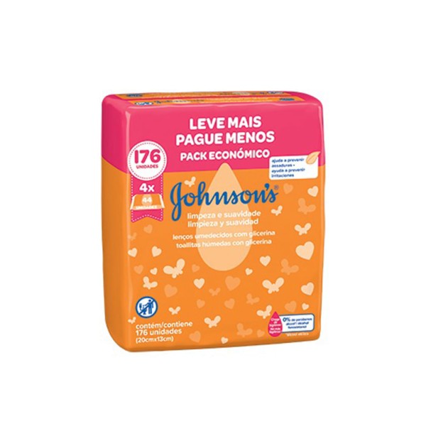 Encontraproduto.com.br - Toalha Umedecida Johnson`S Limpeza E Suavidade Lv4 Pg3 C/44