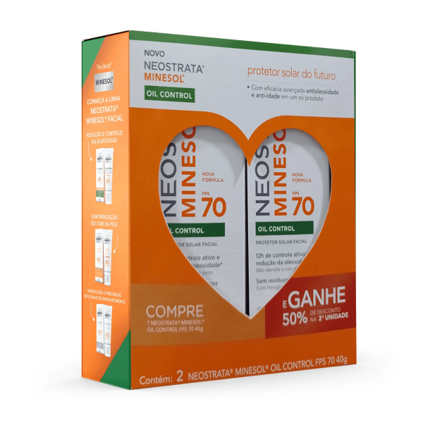 Encontraproduto.com.br - Kit Neostrata Protetor Solar Facial FPS 70 Minesol Oil Control 2 Unidades de 40g