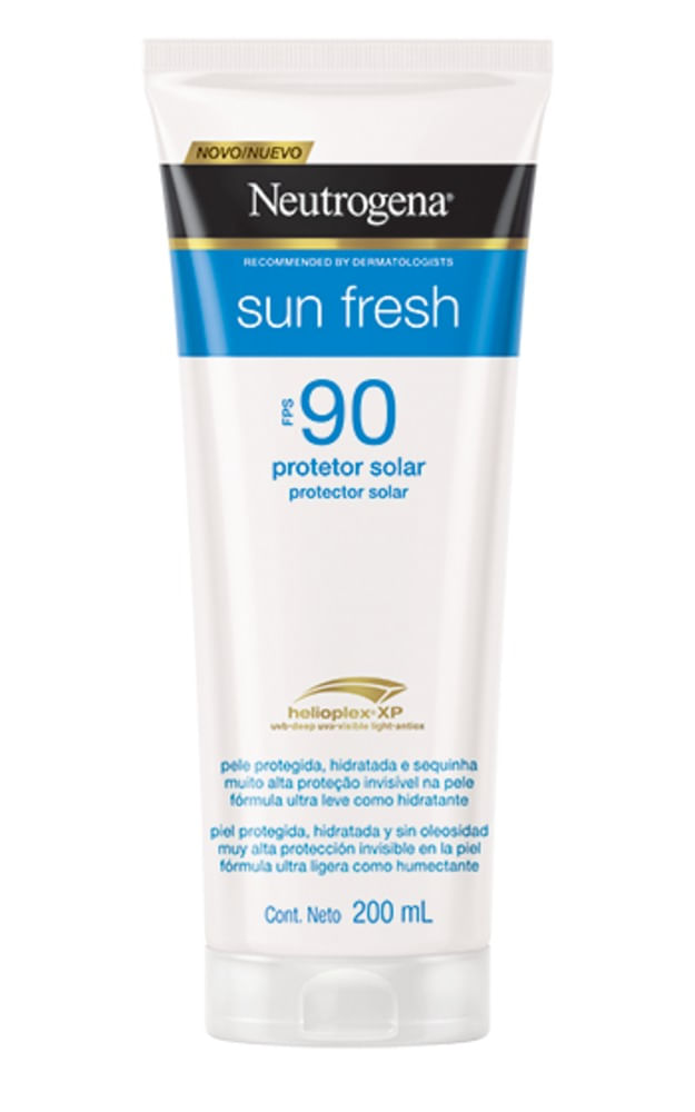 Encontraproduto.com.br - Protetor Solar Neutrogena Sun Fresh Corpo e Rosto Loção FPS90 Frasco 200ml