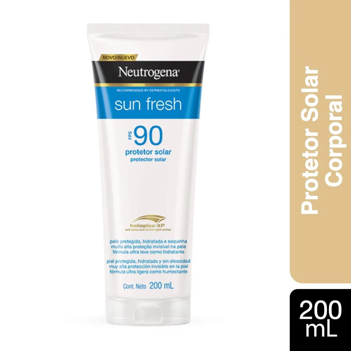 Encontraproduto.com.br - Protetor Solar Neutrogena Sun Fresh Corpo e Rosto Loção FPS90 Frasco 200ml
