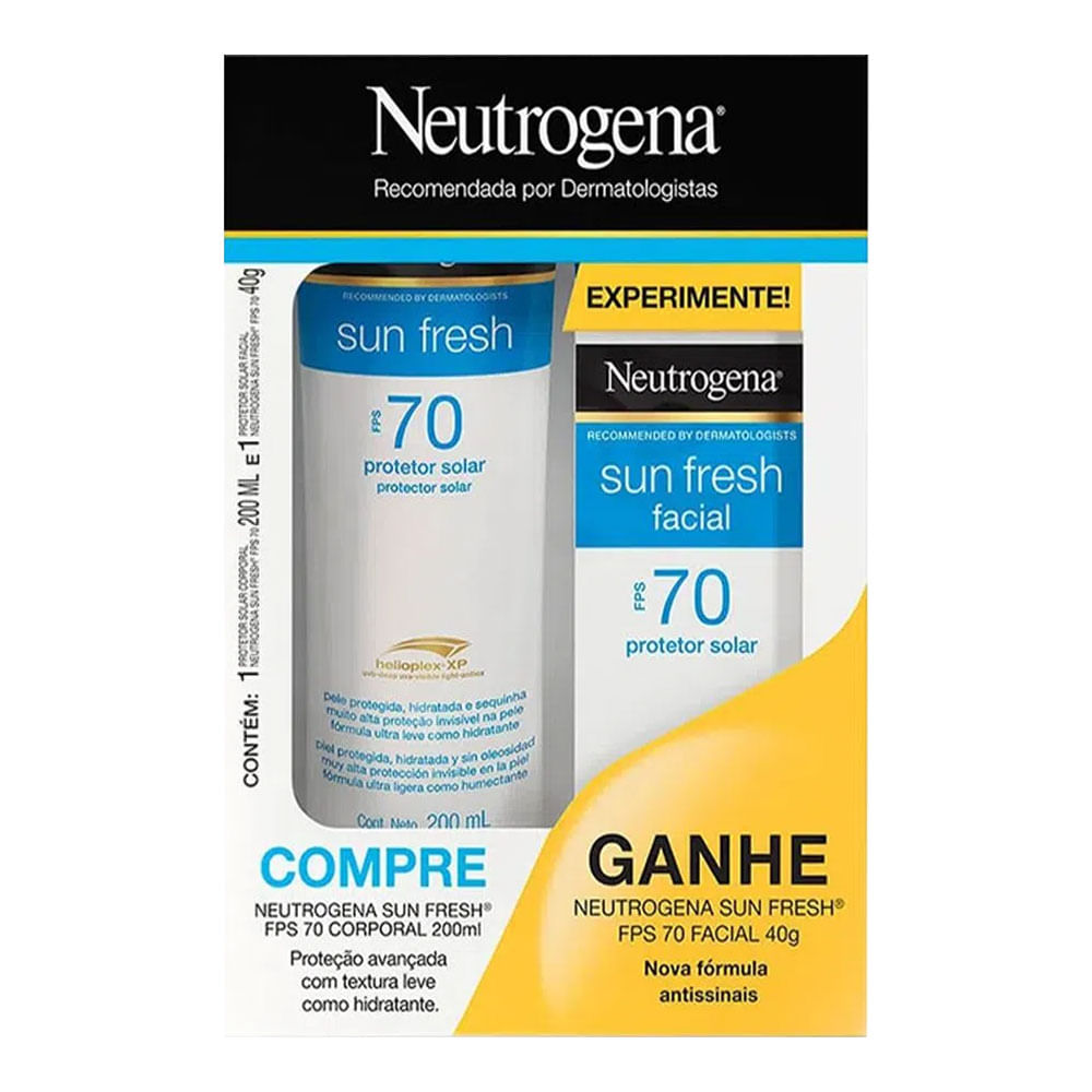 Encontraproduto.com.br - Neutrogena Sunfresh FPS70 200 ml e facial 60 50 g