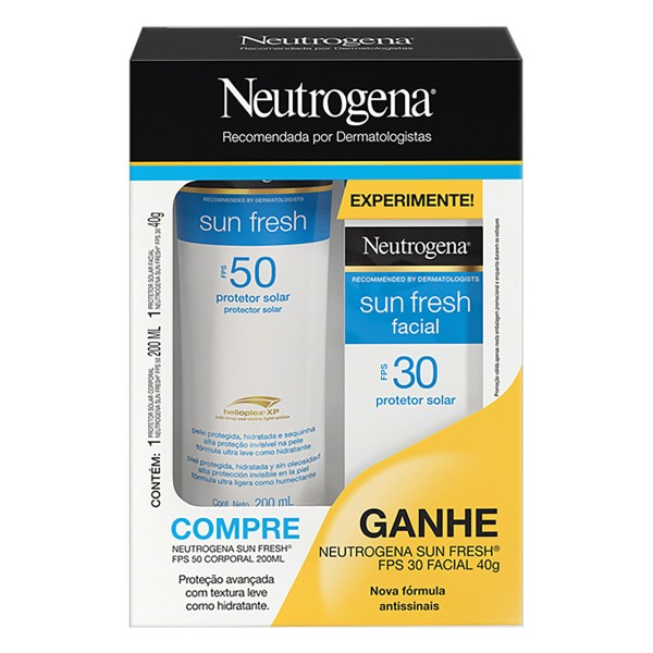 Encontraproduto.com.br - Protetor Solar Neutrogena Sun Fresh F50 200ml + Protetor Facial F30 40g