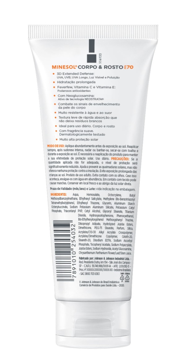 Encontraproduto.com.br - Protetor Solar Corpo e Rosto FPS 70 Neostrata Minesol Bisnaga 200ml