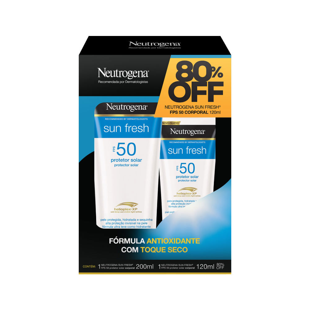 Encontraproduto.com.br - Protetor Solar Neutrogena Sun Fresh FPS50 200ml + 120 ml 80% Off