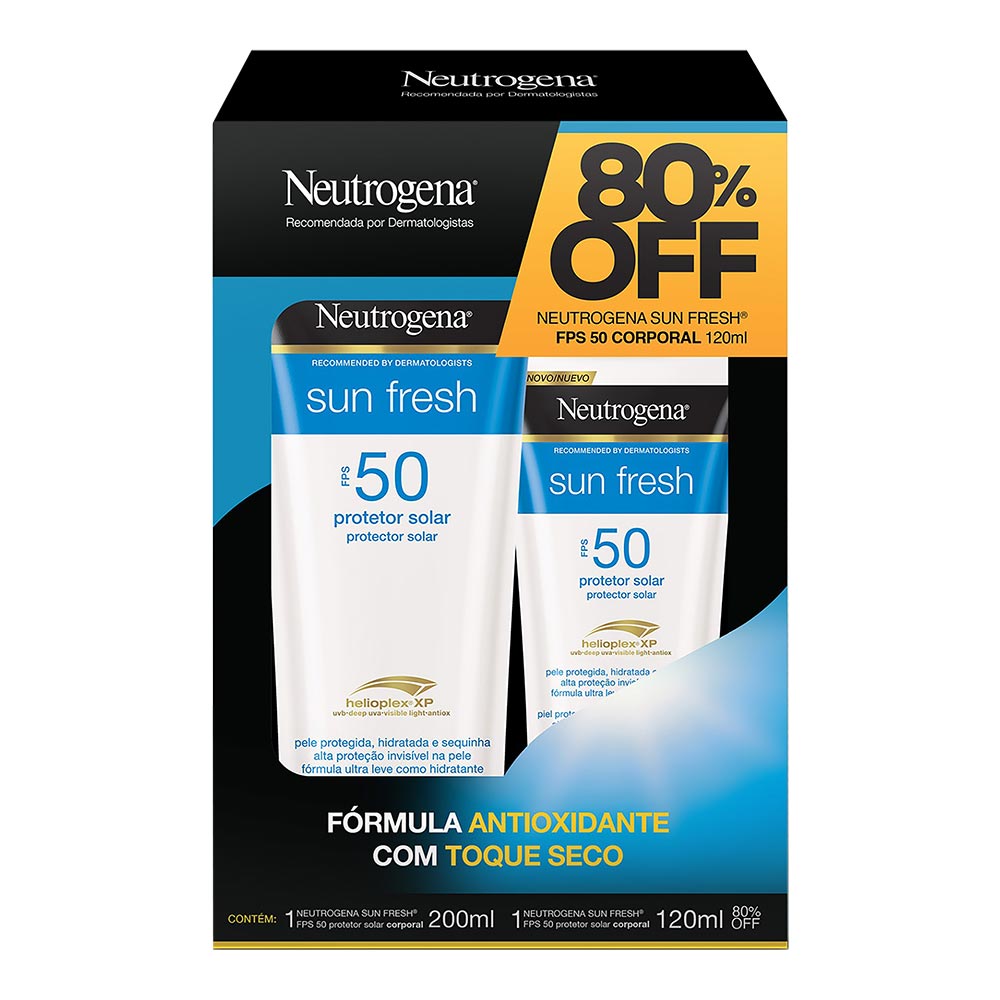 Encontraproduto.com.br - Protetor Solar Neutrogena Sun Fresh FPS50 200ml + 120 ml 80% Off
