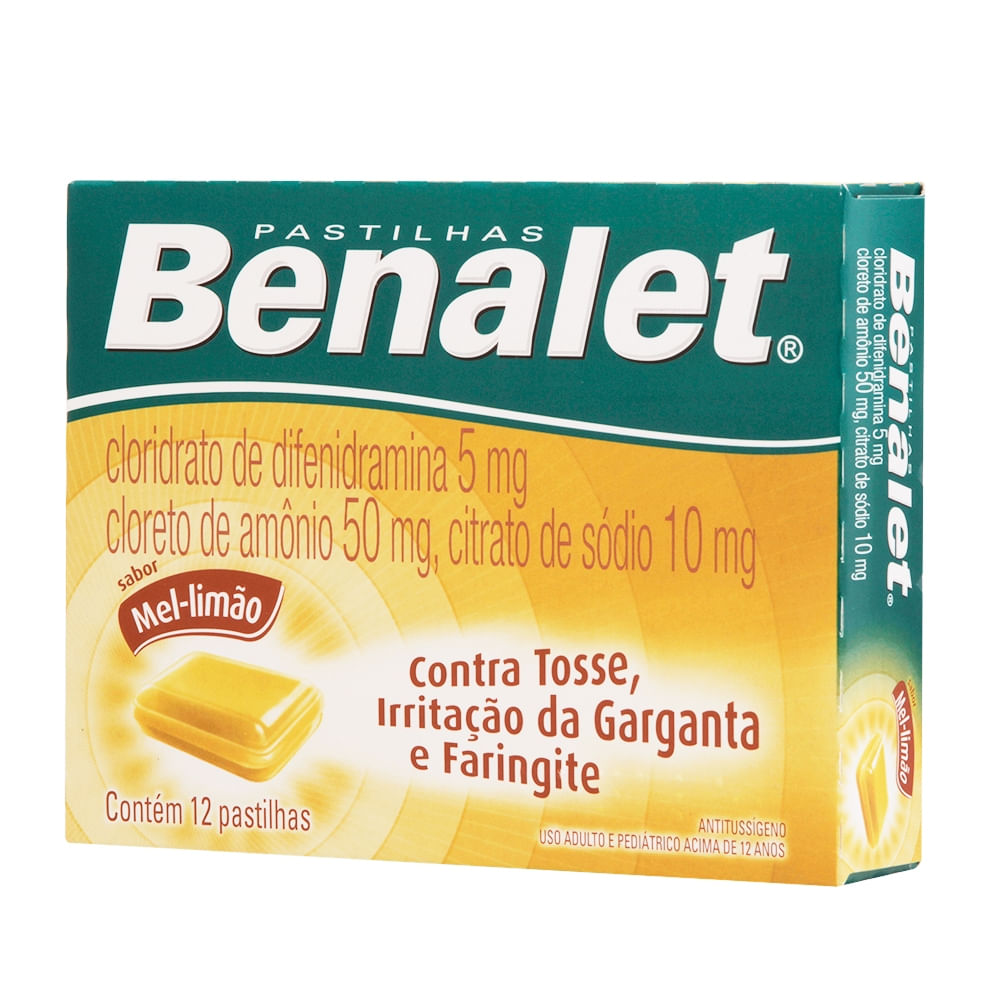 Benalet Com 12 Pastilhas Sabor Mel E Limao