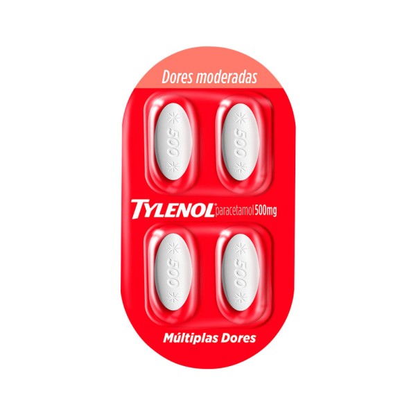 Encontraproduto.com.br - Tylenol 500mg Com 4 Comprimidos Revestidos