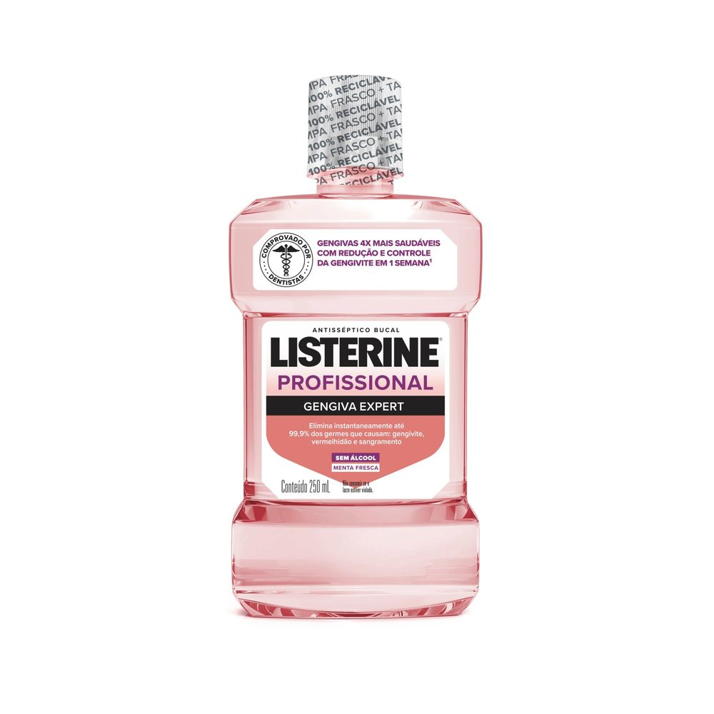 Encontraproduto.com.br - Antisséptico Bucal Listerine Profissional Gengiva Expert Menta Fresca Zero Álcool 250ml
