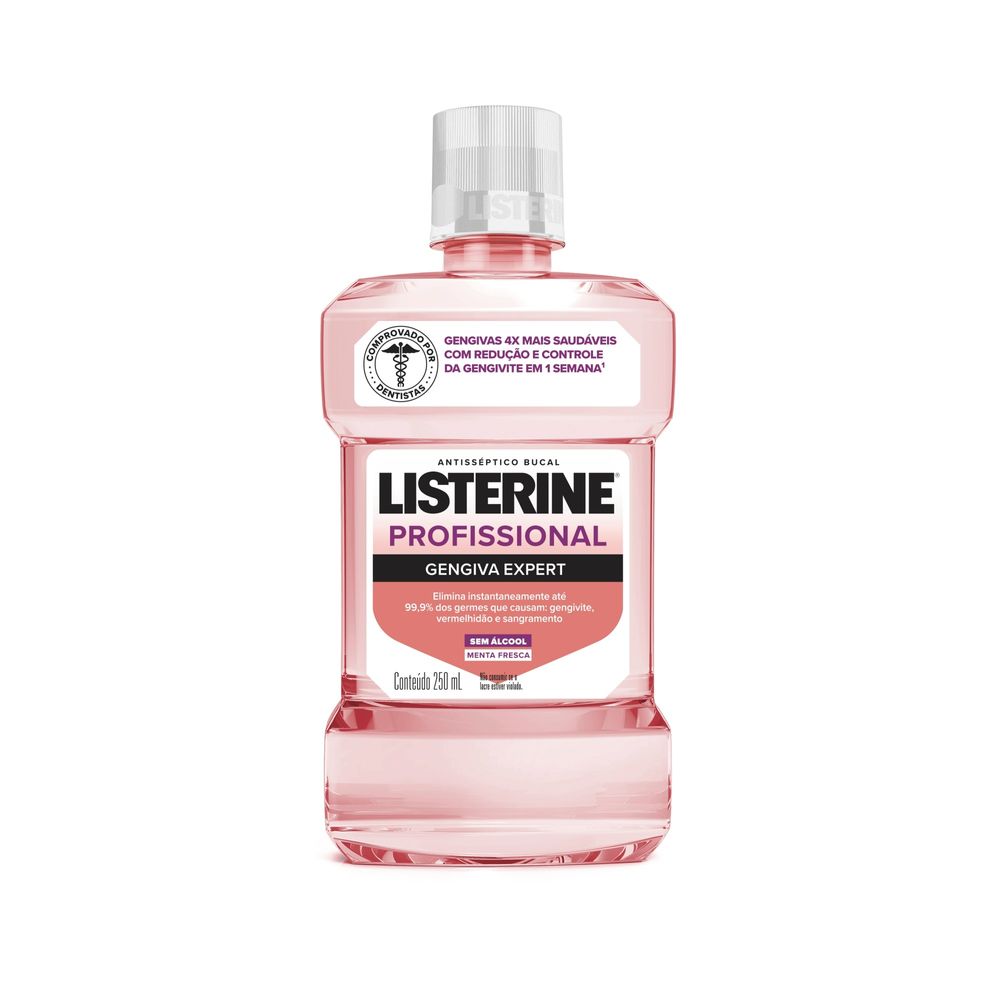 Encontraproduto.com.br - Antisséptico Bucal Listerine Profissional Gengiva Expert Menta Fresca Zero Álcool 250ml
