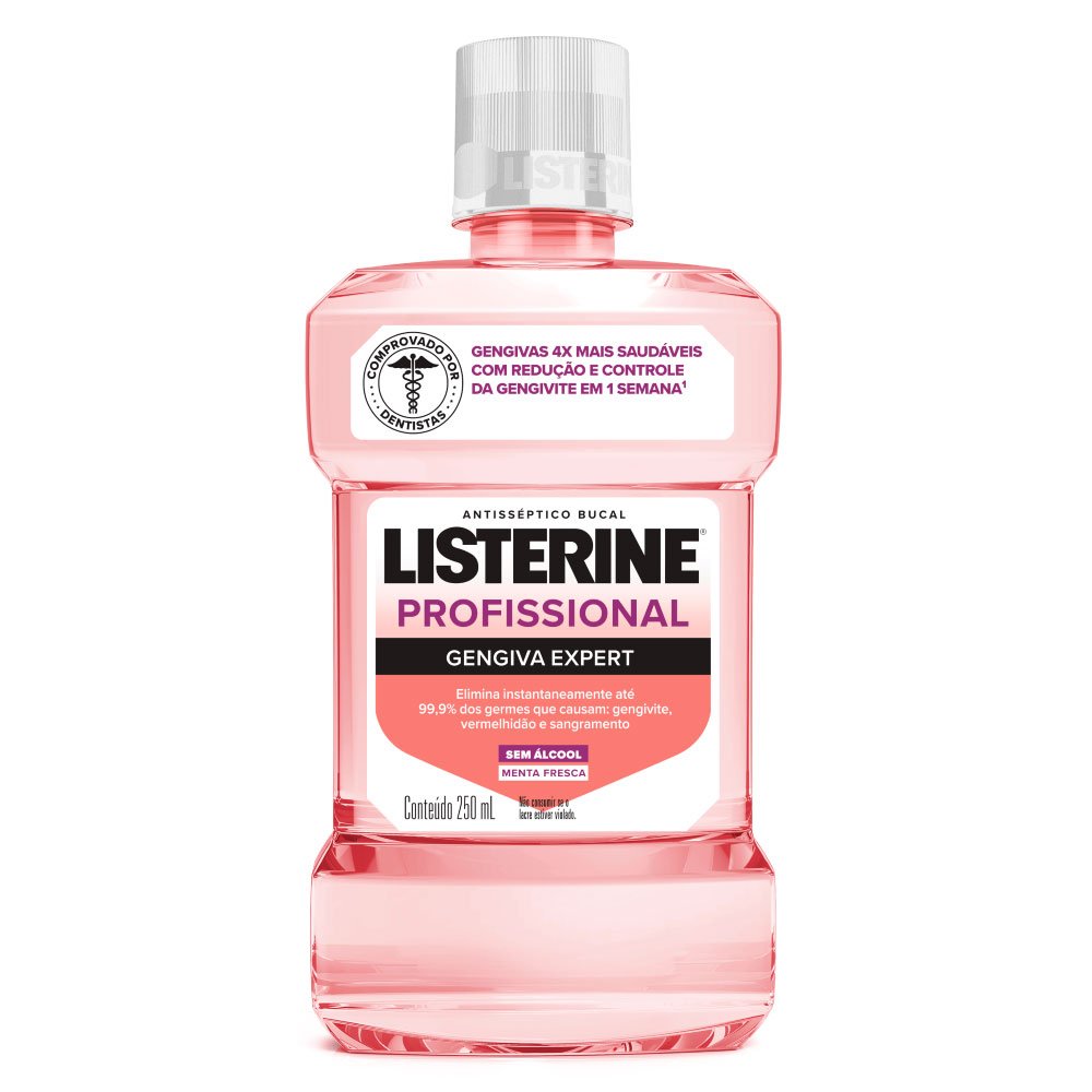 Encontraproduto.com.br - Antisséptico Bucal Listerine Profissional Gengiva Expert Menta Fresca Zero Álcool 250ml