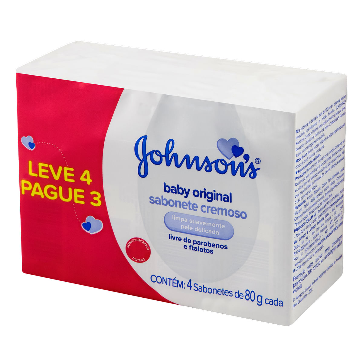 Encontraproduto.com.br - Sabonete Johnsons Baby Leve 4 Pague 3 com 80g