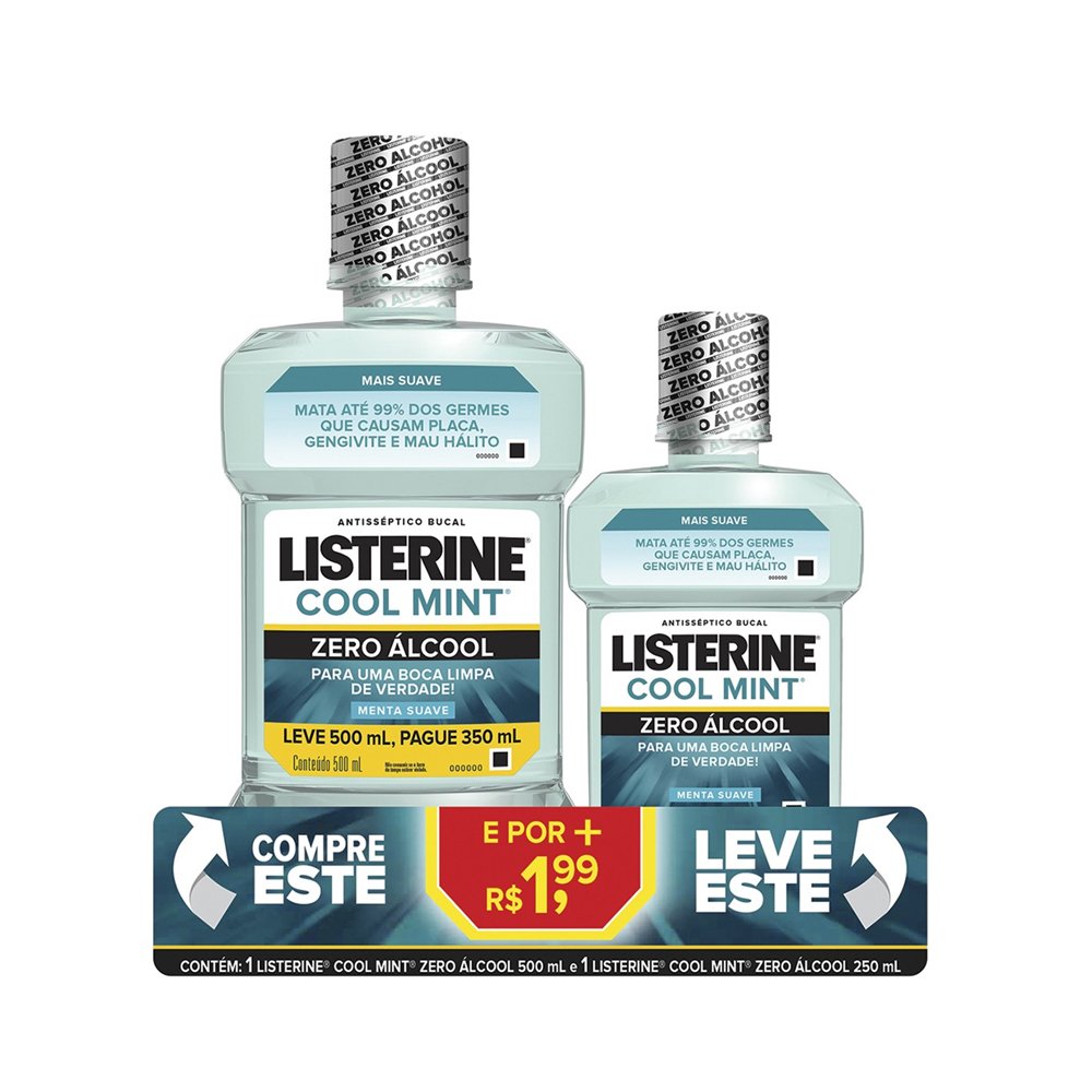 Encontraproduto.com.br - Listerine Zero Leve 500ml + 250ml