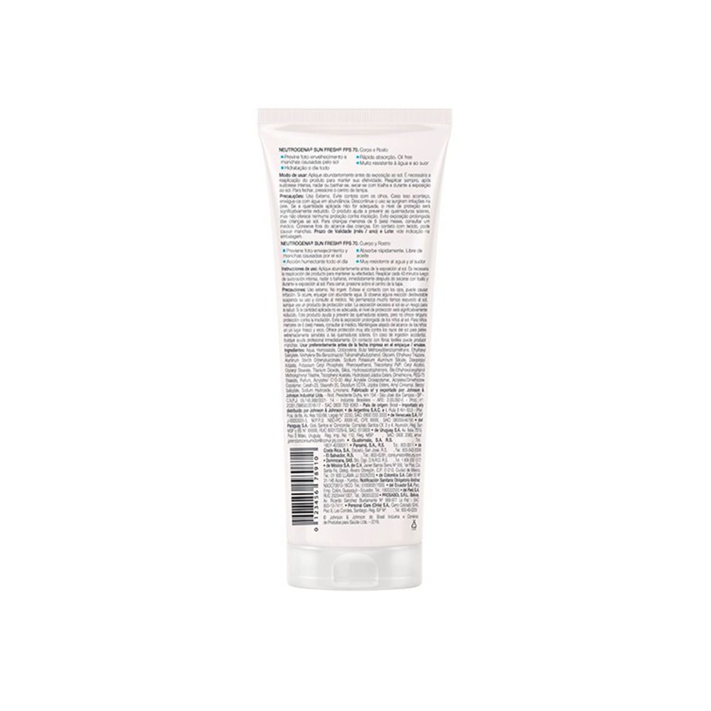 Encontraproduto.com.br - Protetor Solar Neutrogena Sun Fresh FPS70 Frasco 200ml