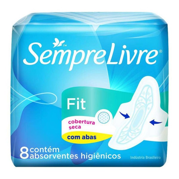 Encontraproduto.com.br - absorvente Externo Sempre Livre Adapt Plus Seca com Abas 8 unidades