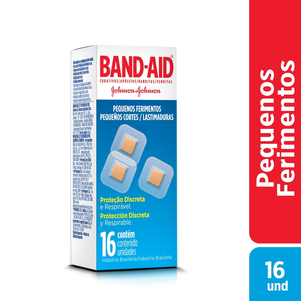 Encontraproduto.com.br - Band-aid Pequenos Ferimentos Com 16 Unidades