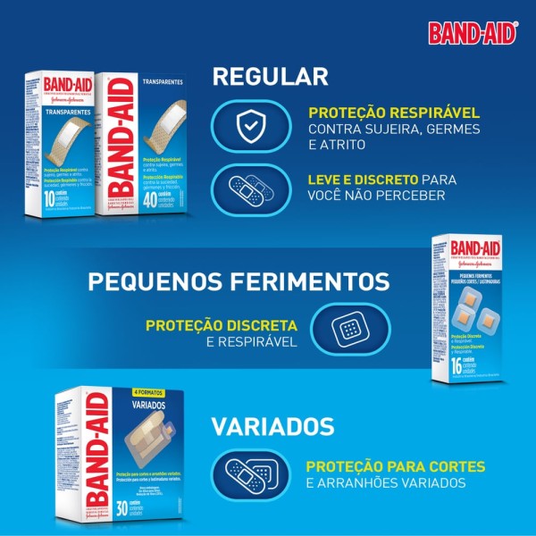 Encontraproduto.com.br - Band-aid Pequenos Ferimentos Com 16 Unidades