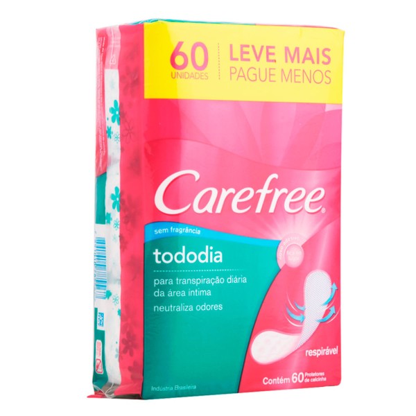Encontraproduto.com.br - Protetor Diário Sem Abas Carefree c/ 60 Todo Dia Sem Perfume