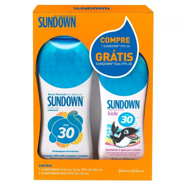 Encontraproduto.com.br - SUNDOWN KIT FPS 30 LOC 200ML+KIDS FPS 30 120ML @