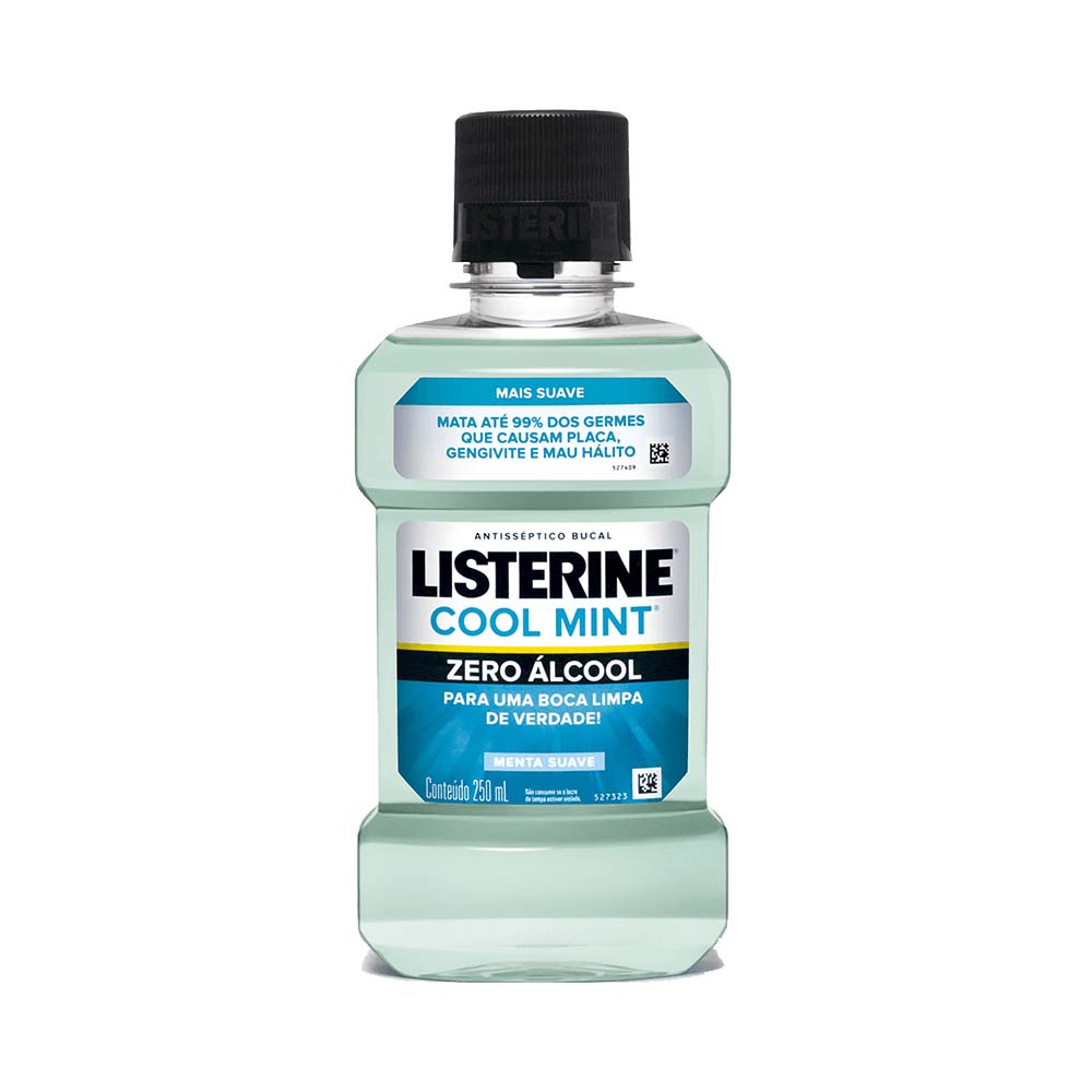 Enxaguante Bucal Antisséptico Zero Álcool Menta Suave Listerine Cool Mint Frasco 250ml