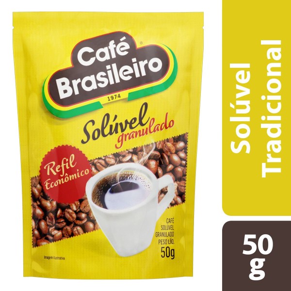 Encontraproduto.com.br - Café Granulado Solúvel Sachê Café Brasileiro Refil Econômico 50 g