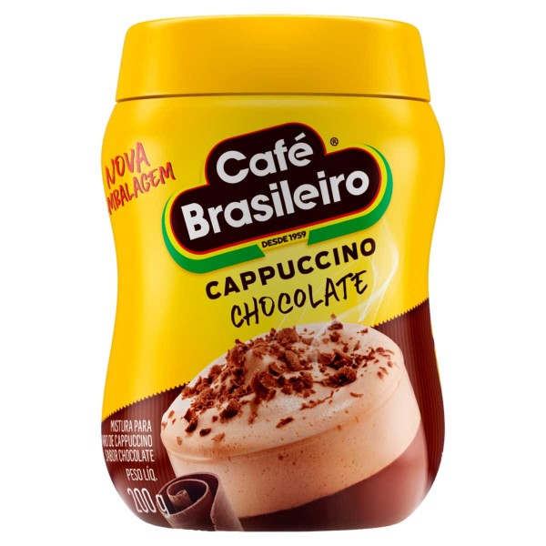 Encontraproduto.com.br - Cappuccino Solúvel Café Brasileiro com Chocolate Pote 200g
