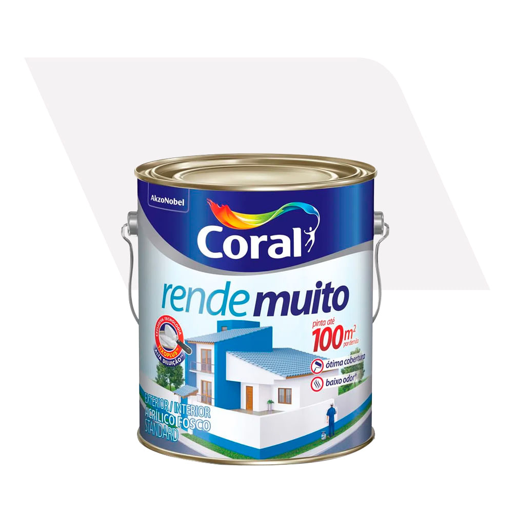 Encontraproduto.com.br - Tinta Acrílica Rende Muito Coral Branco Fosco 3,6L
