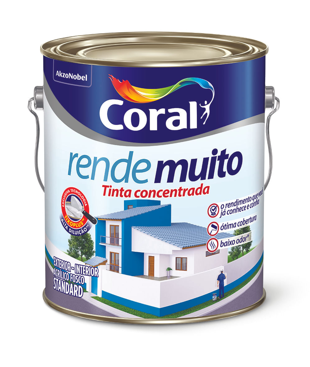 Encontraproduto.com.br - Tinta Acrílica Rende Muito Coral Branco Fosco 3,6L