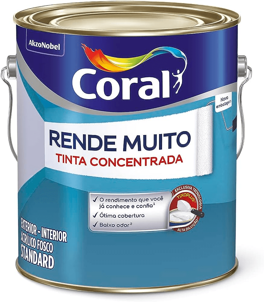 Encontraproduto.com.br - Tinta Acrílica Rende Muito Coral Branco Fosco 3,6L