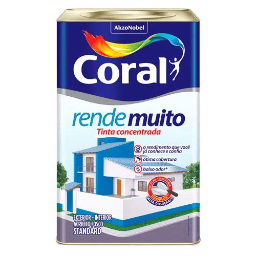 Encontraproduto.com.br - Tinta Acrílica Rende Muito Coral Bco Fosco 18L