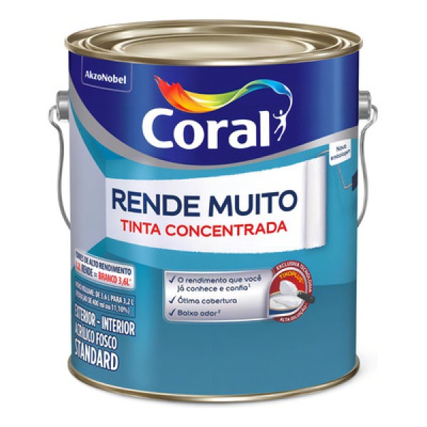 Encontraproduto.com.br - Tinta Acrílica Rende Muito Fosco Concreto 18L - Coral