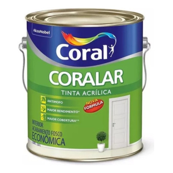 Encontraproduto.com.br - Tinta Acrílica Fosca Coralar Mais Desempenho Coral Azul Arpoador