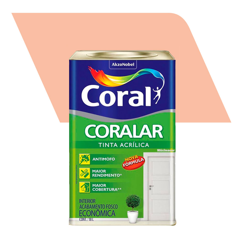 Tinta Acrílica Coralar Interno Fosco Pêssego 18L - Coral