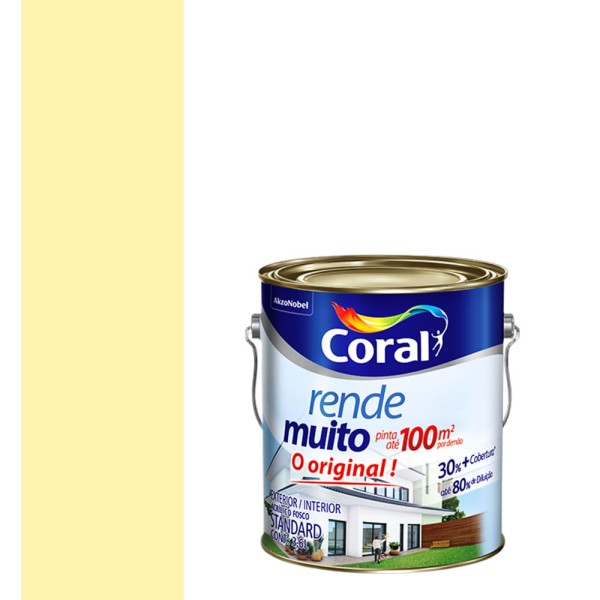 Encontraproduto.com.br - Tinta Standard Rende Muito Amarelo Vanilla 3,6l Coral