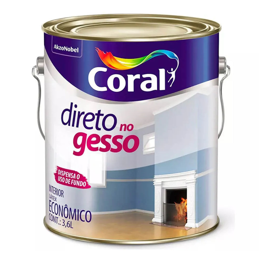 Encontraproduto.com.br - Tinta Acrílico Premium Renova Gesso Drywall Acabamento Fosco Cor Branco Interior E Exterior 3,6l Coral