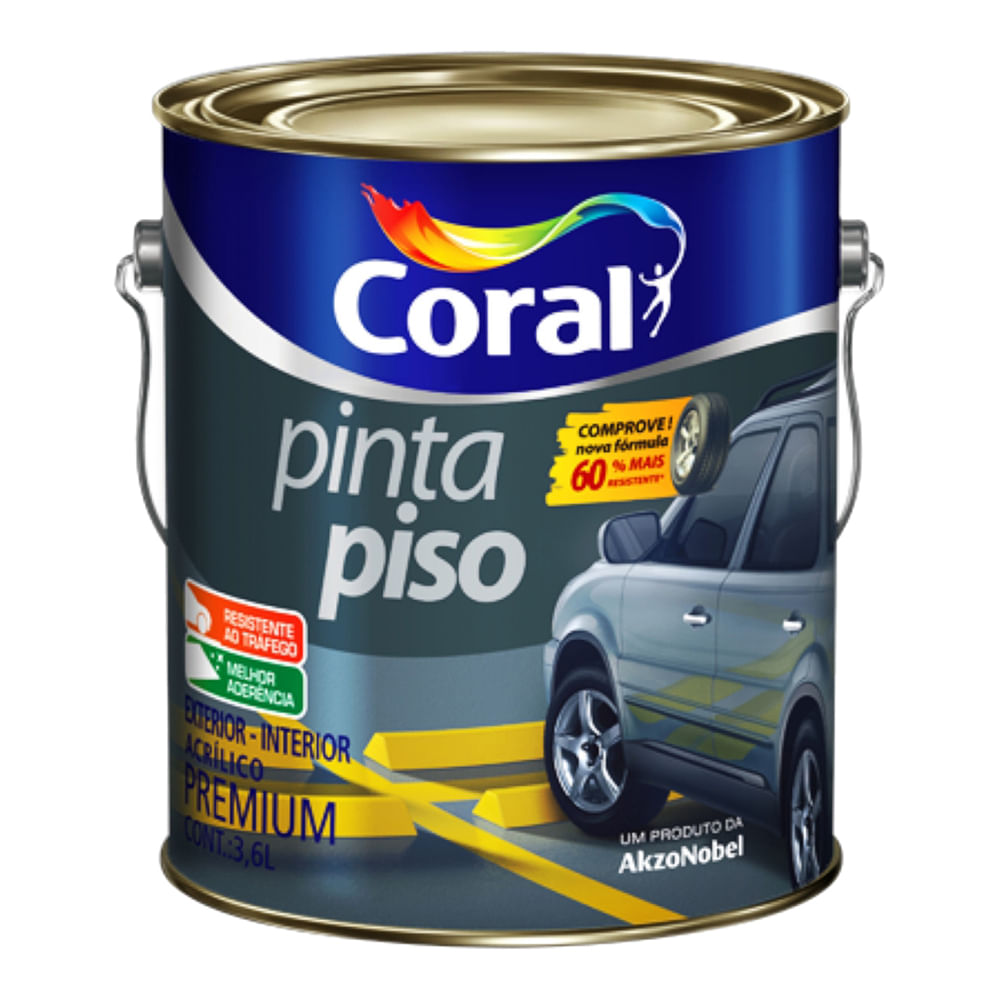 Encontraproduto.com.br - Tinta Para Piso Coral Cinza Médio 3,6L