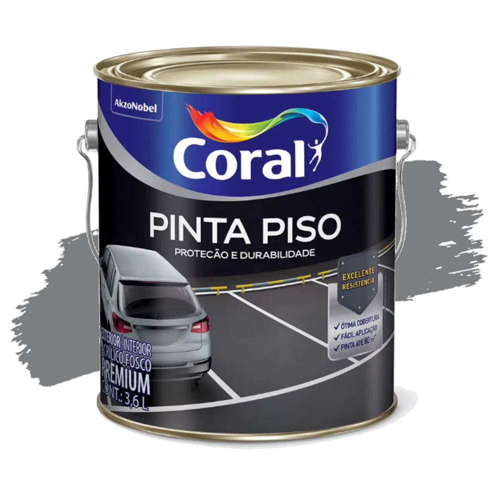 Encontraproduto.com.br - Tinta Para Piso Coral Cinza Médio 3,6L