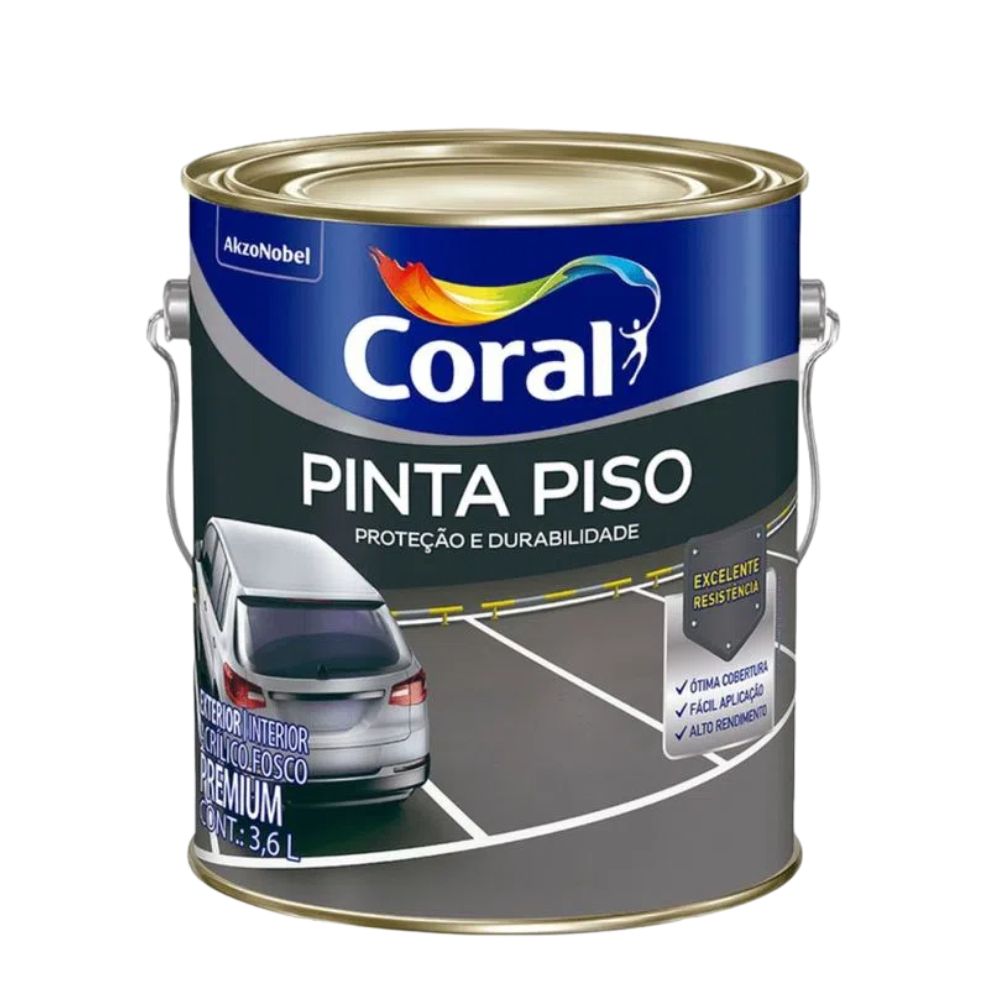 Encontraproduto.com.br - Tinta Para Piso Coral Cinza Médio 3,6L