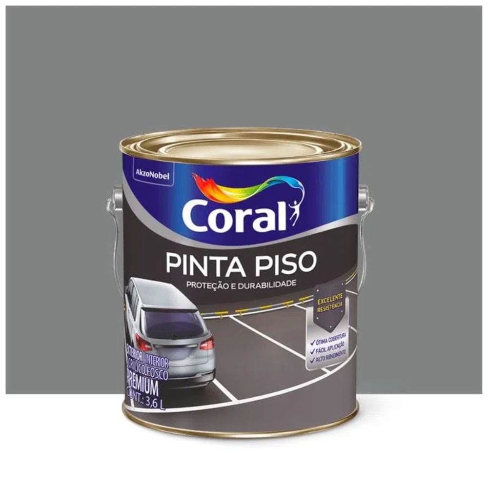 Encontraproduto.com.br - Tinta Para Piso Coral Cinza Médio 3,6L