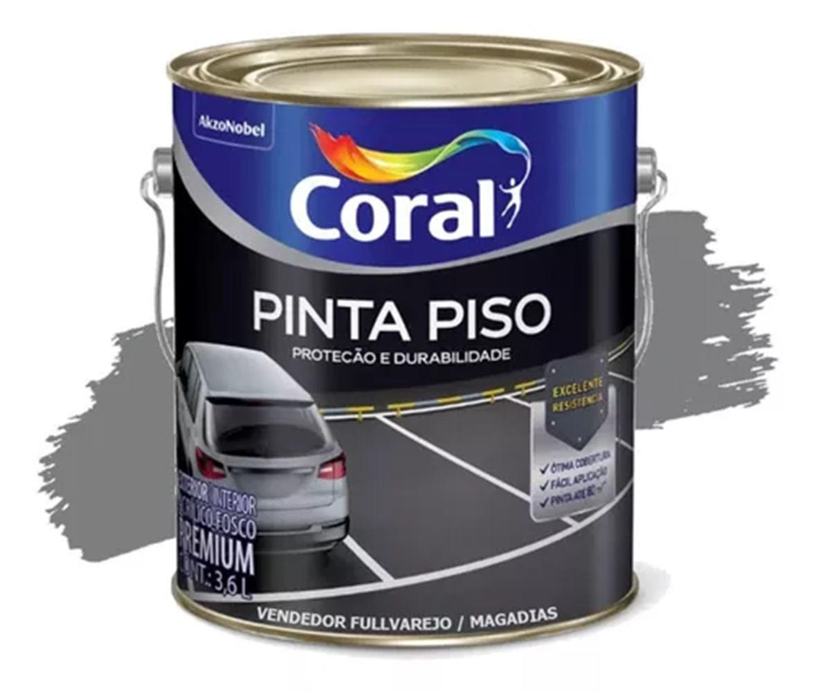 Encontraproduto.com.br - Tinta Para Piso Coral Cinza Médio 3,6L