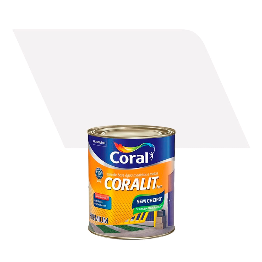 Encontraproduto.com.br - Esmalte Base Água Coralit Total Brilhante Branco 0,9L Coral