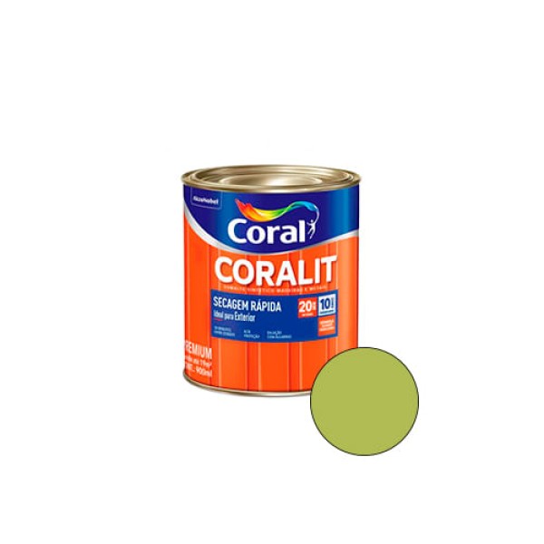 Encontraproduto.com.br - Tinta Esmalte Sintético Coralit Secagem Rápida Verde Limão Brilhante 900ml - CORAL