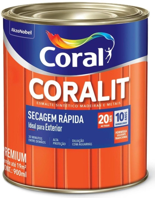 Encontraproduto.com.br - Tinta Esmalte Sintético Coralit Secagem Rápida Verde Limão Brilhante 900ml - CORAL
