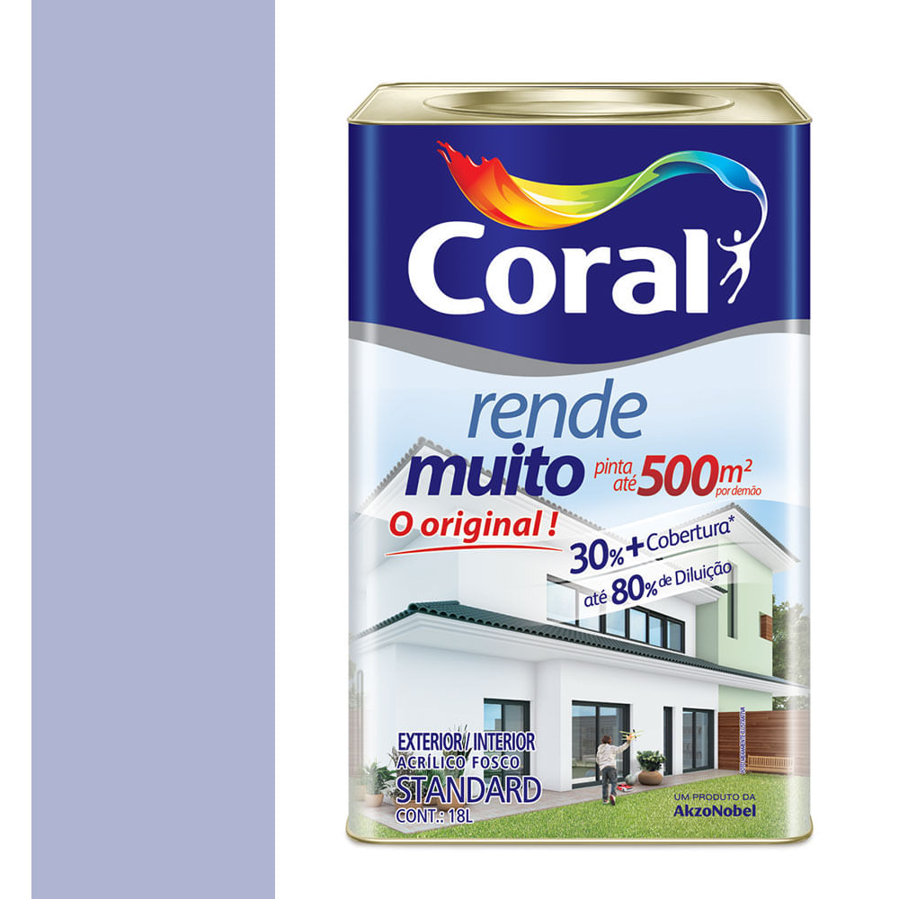 Encontraproduto.com.br - Tinta Acrílica Fosco Rende Muito Lilás 18L - Coral