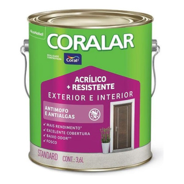 Tinta Coral Econômica Coralar Duo acrílica fosca branco 3,6L