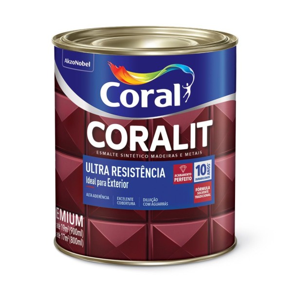Encontraproduto.com.br - Tinta Esmalte Coralit AB Vermelho 900ml