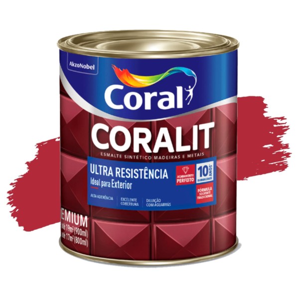 Encontraproduto.com.br - Tinta Esmalte Coralit AB Vermelho 900ml