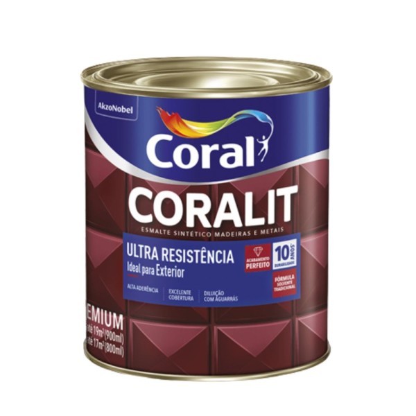 Encontraproduto.com.br - Tinta Esmalte Coralit AB Vermelho 900ml