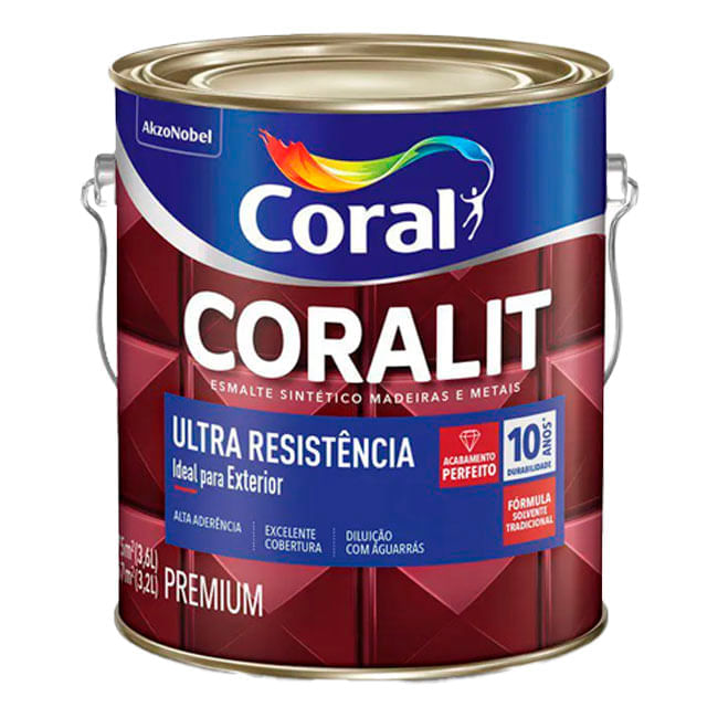 Encontraproduto.com.br - Coralit Ultra Resistência Alto Brilho - Coral 3,6L